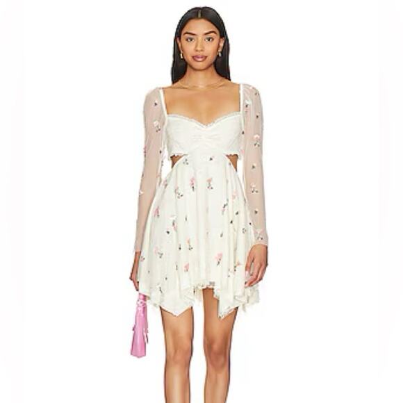 MAJORELLE Keilah Mini Dress in Ivory Women's Medium - Picture 7 of 7